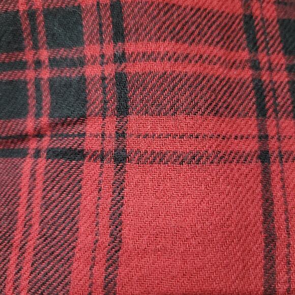 Madewell Curtis Plaid Shirt Red Flannel Tee Pullover Black Herald Top Size Small - Picture 9 of 12
